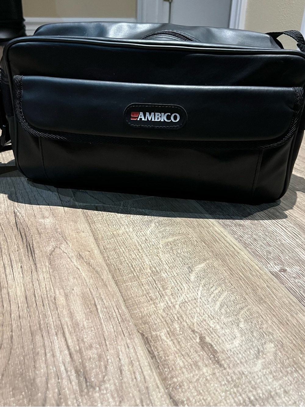 Vintage AMBICO Black Padded Shoulder Bag - Retro Tech/Travel Case